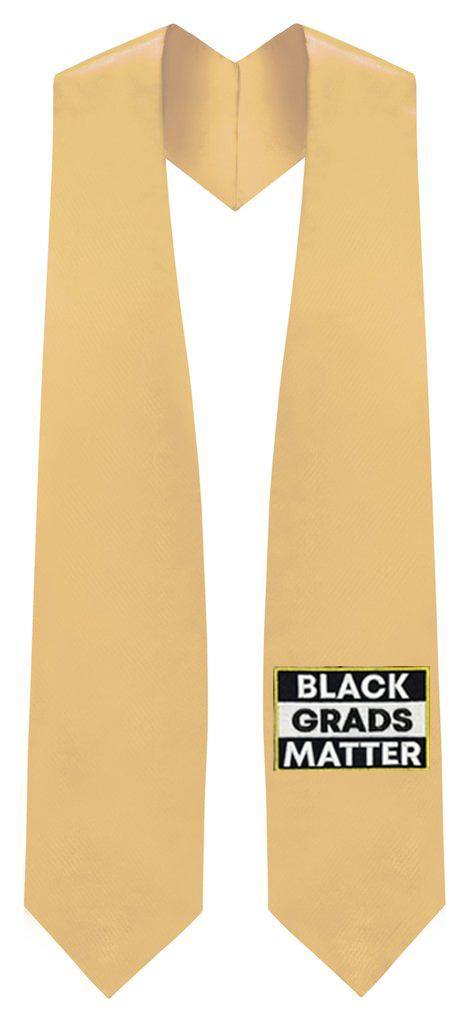 Antique Gold BLACK GRADS MATTER Graduation Stole - Canadian Gowns