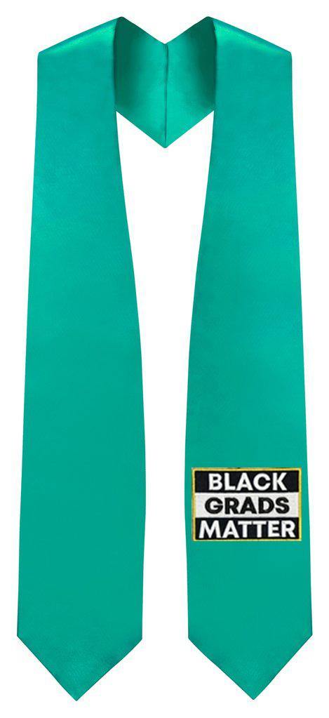 Emerald Green BLACK GRADS MATTER Graduation Stole - Canadian Gowns