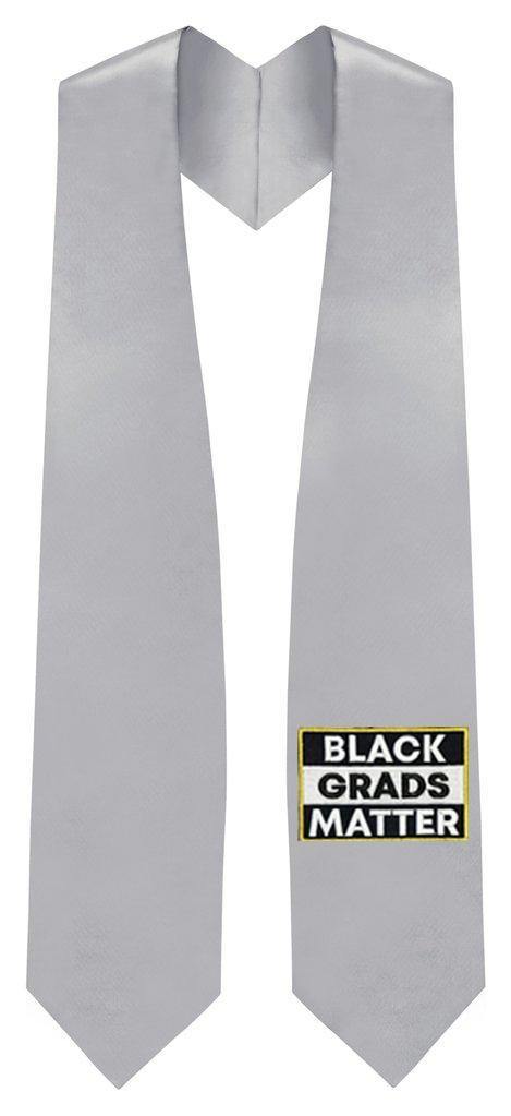 Silver BLACK GRADS MATTER Graduation Stole - Canadian Gowns
