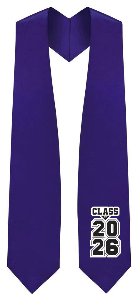 Purple "Class of 2025/2026" Graduation Stole