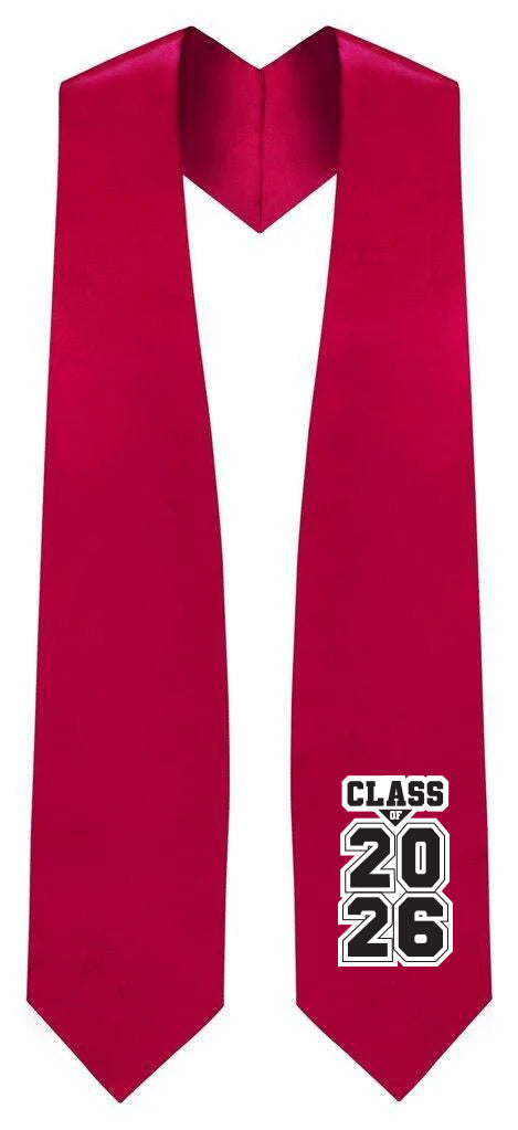 Red "Class of 2024/2025" Graduation Stole