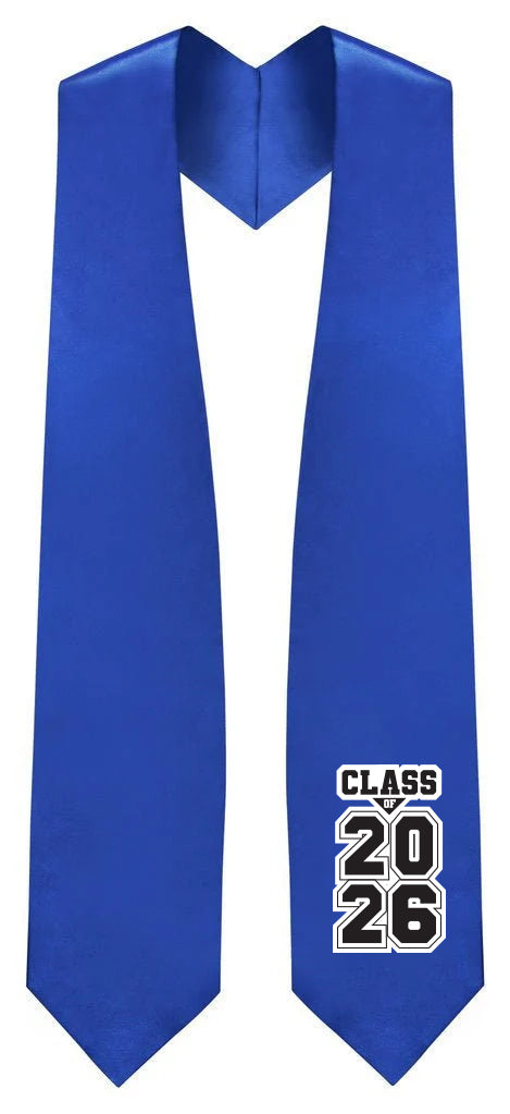Royal Blue "Class of 2025/2026" Graduation Stole