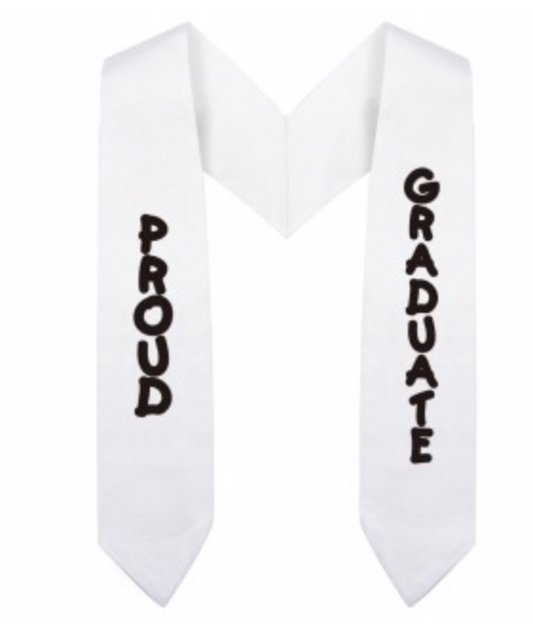 White Imprinted Preschool / Kindergarten Graduation Stole - Canadian Gowns