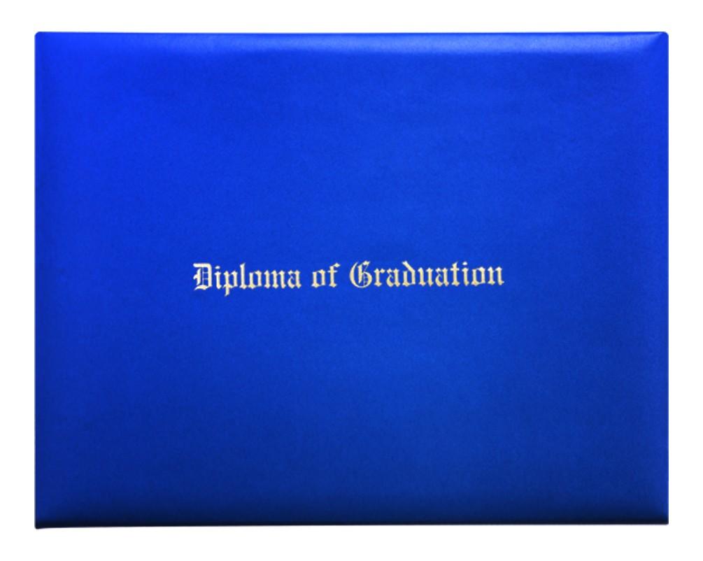 Royal Blue Imprinted Diploma Cover - High School Diploma Cover - Canadian Gowns