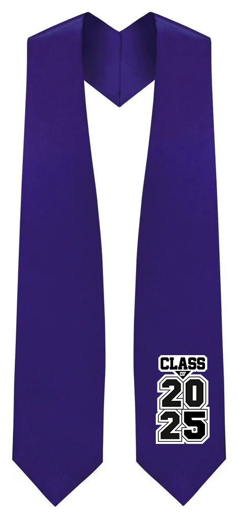 Purple "Class of 2025/2026" Graduation Stole