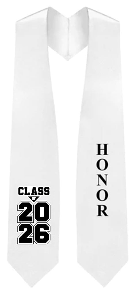 White Honors Stole for Graduation