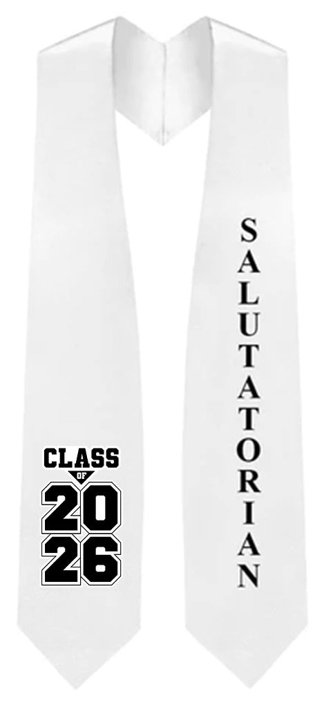 White Salutatorian Stole for Graduation