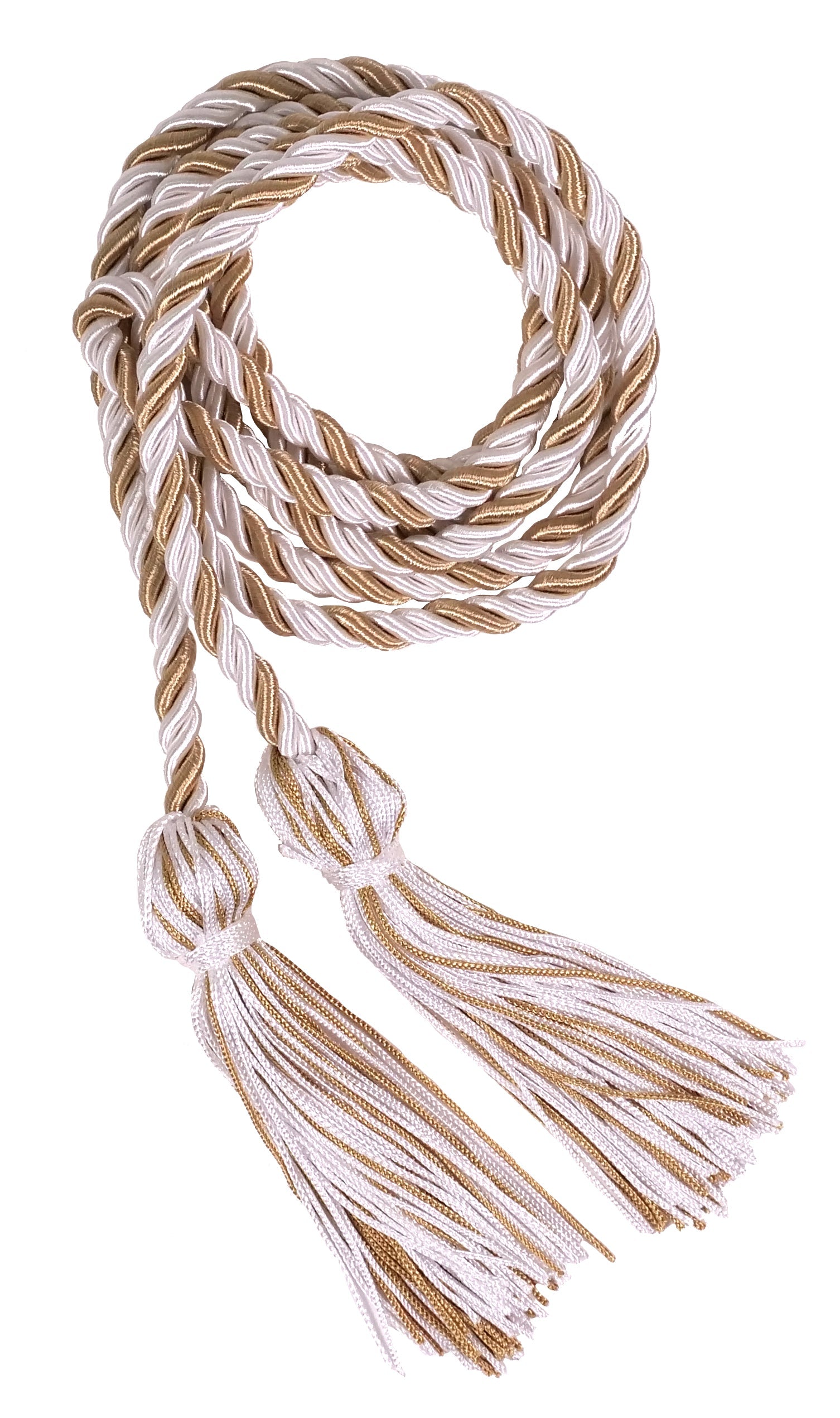 White and Antique Gold Two Colour Graduation Honor Cord