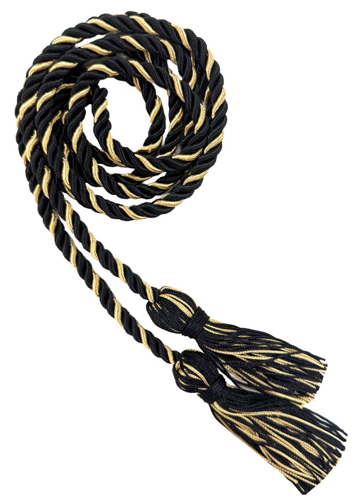 Black and Antique Gold Two Colour Graduation Honor Cord