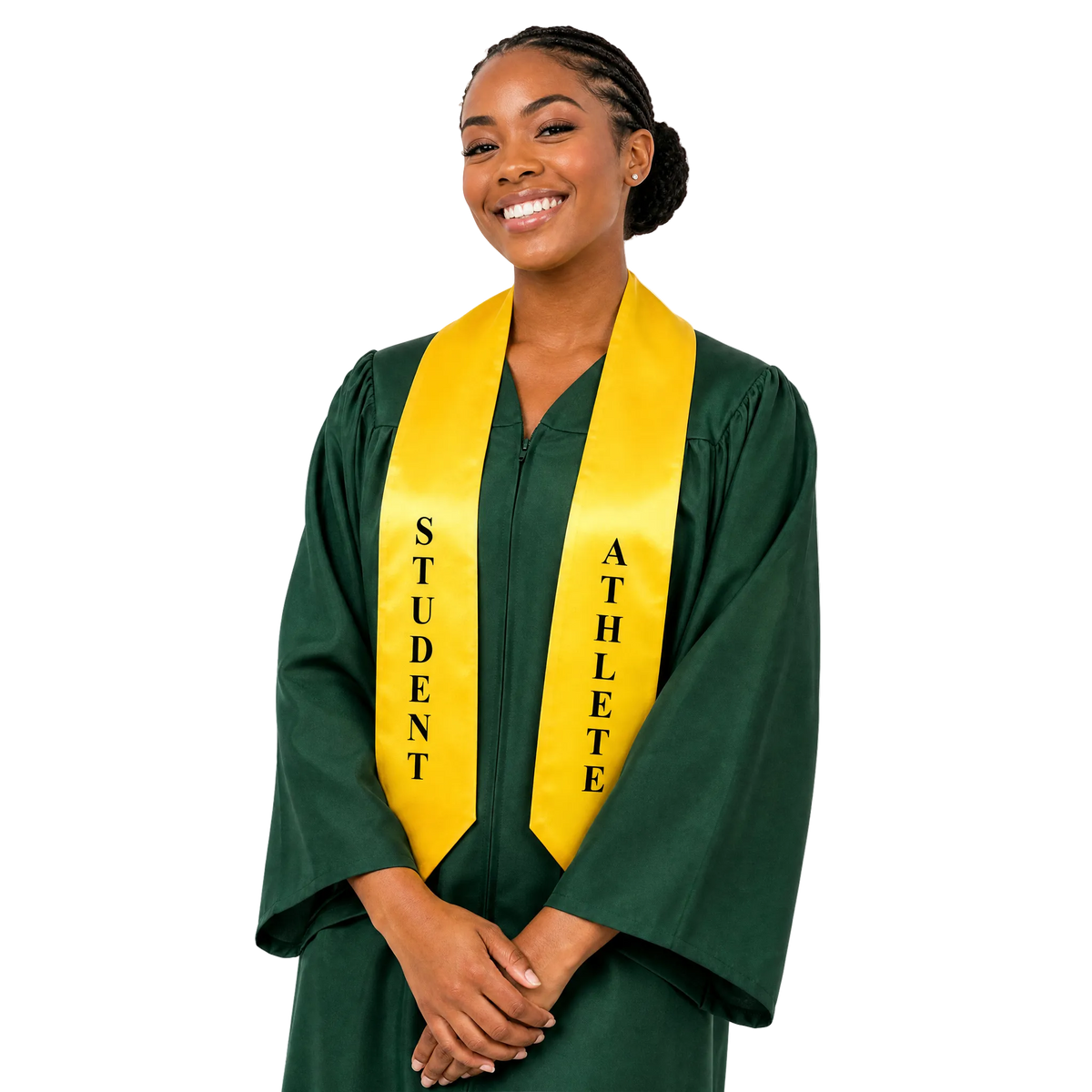 Gold student athlete graduation stole for college and high school graduates