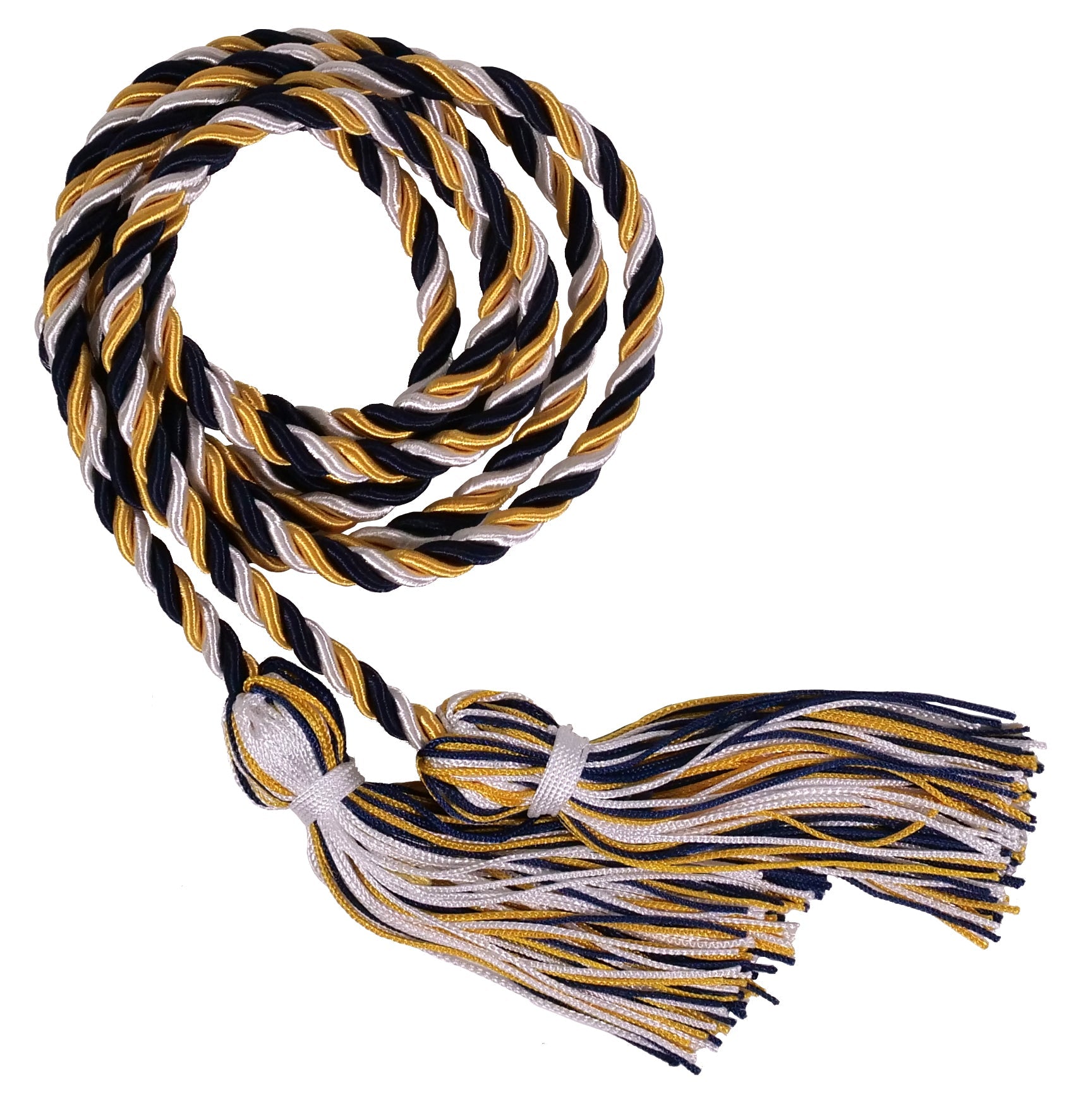 Gold, White and Black Three Colour Graduation Honor Cord