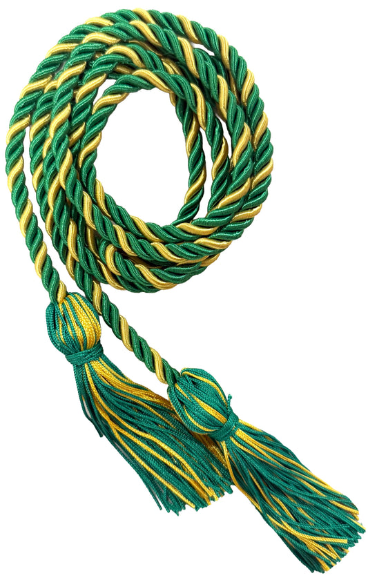 Kelly Green and Gold Two Colour Graduation Honor Cord