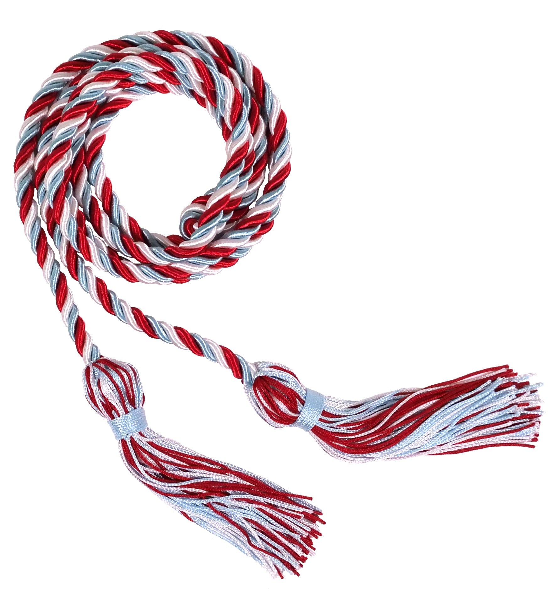 Red, Light Blue, and White Three Colour Graduation Honor Cord