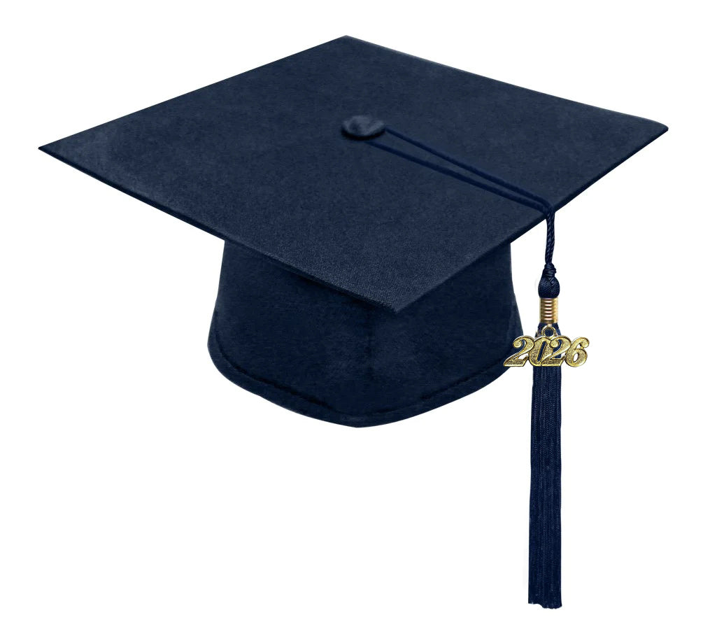 Matte Navy Blue High School Cap & Gown