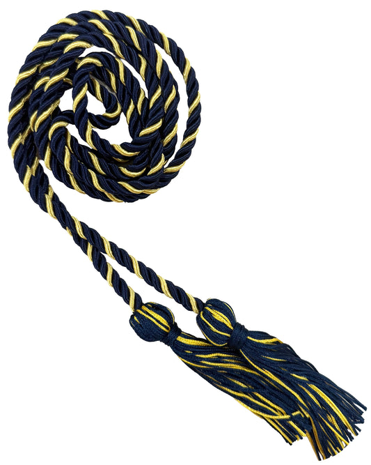 Navy Blue & Gold Two Colour Graduation Honor Cord