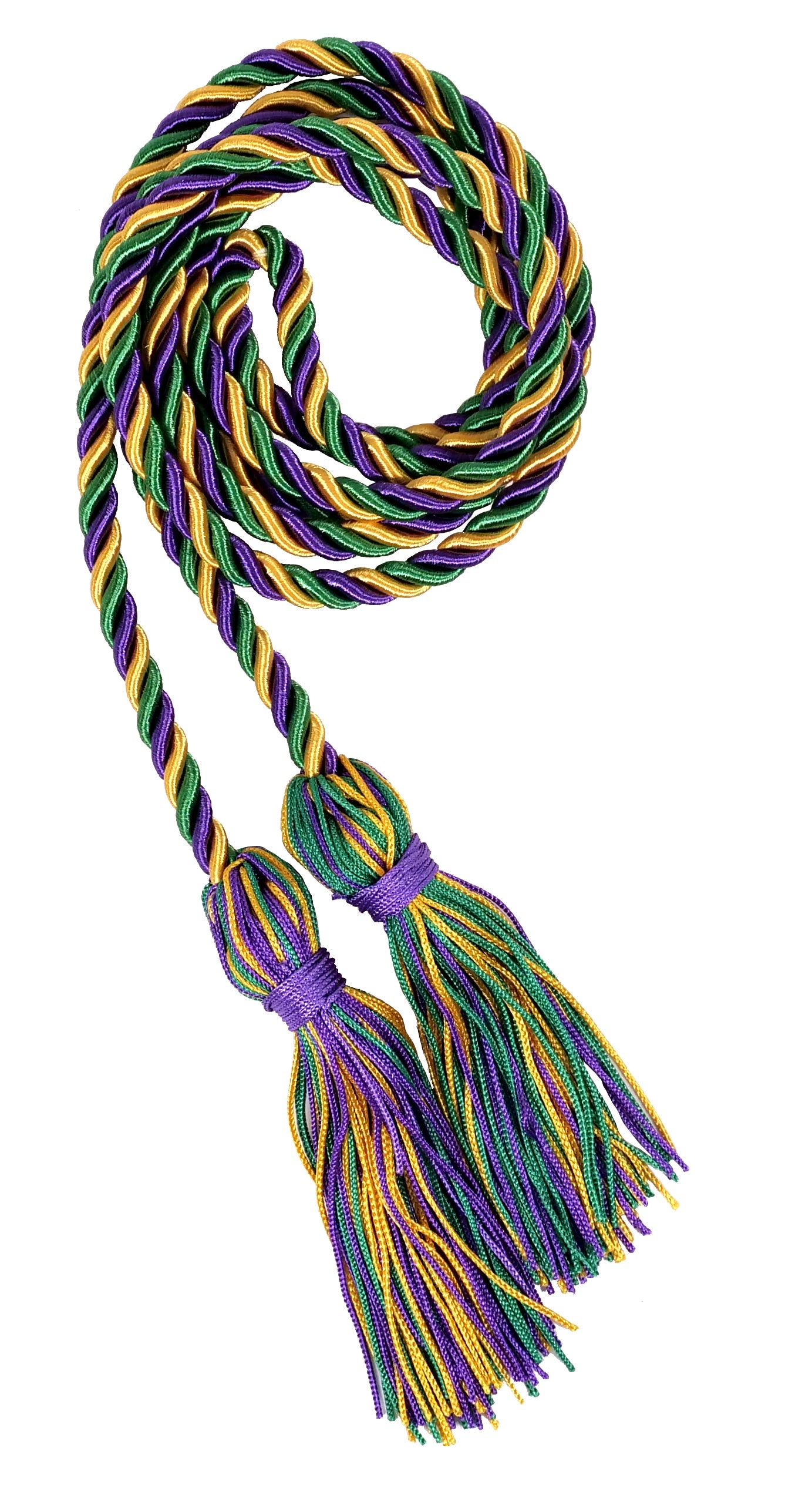 Purple, Emerald Green, and Gold Three Colour Graduation Honor Cord