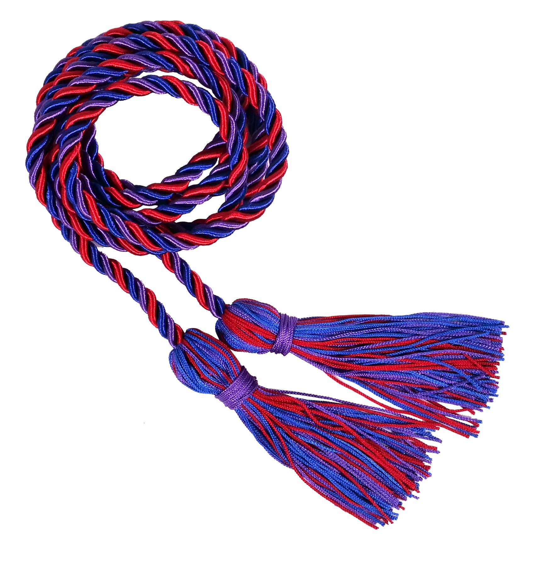 Royal Blue, Purple and Red Three Colour Graduation Honor Cord
