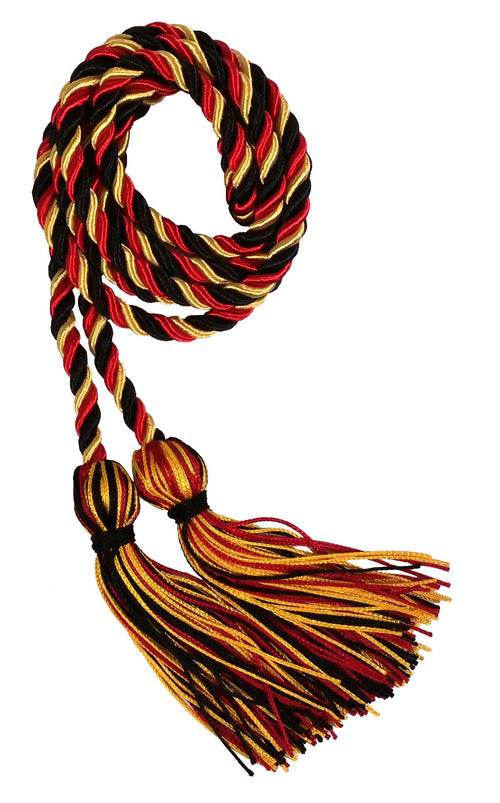 Black, Red and Gold Three Colour Graduation Honor Cord