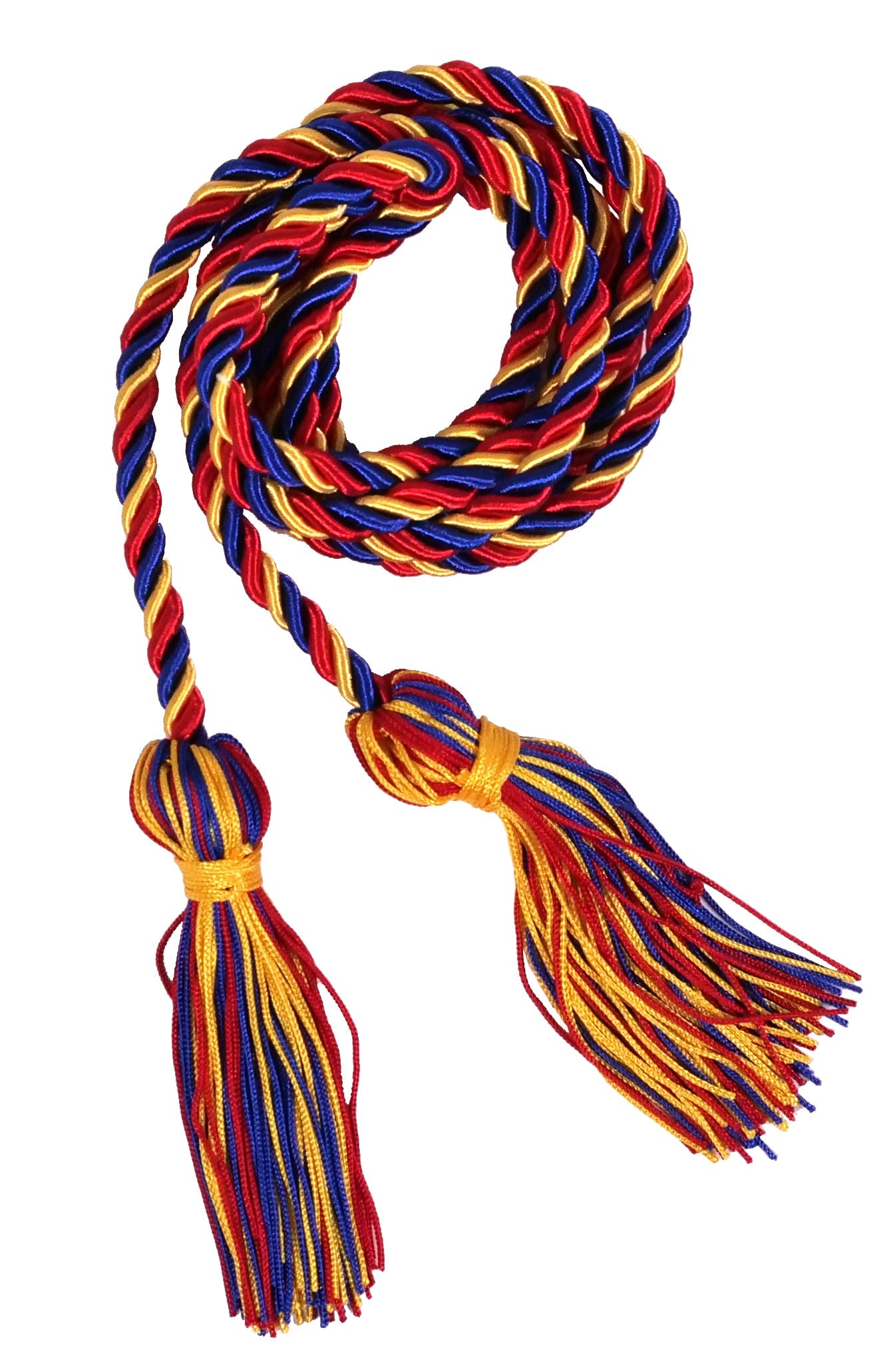Red, Royal Blue and Gold Three Colour Graduation Honor Cord