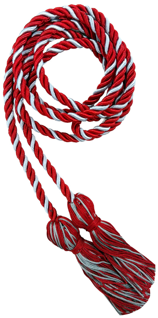 Red & Silver Two Colour Graduation Honor Cord