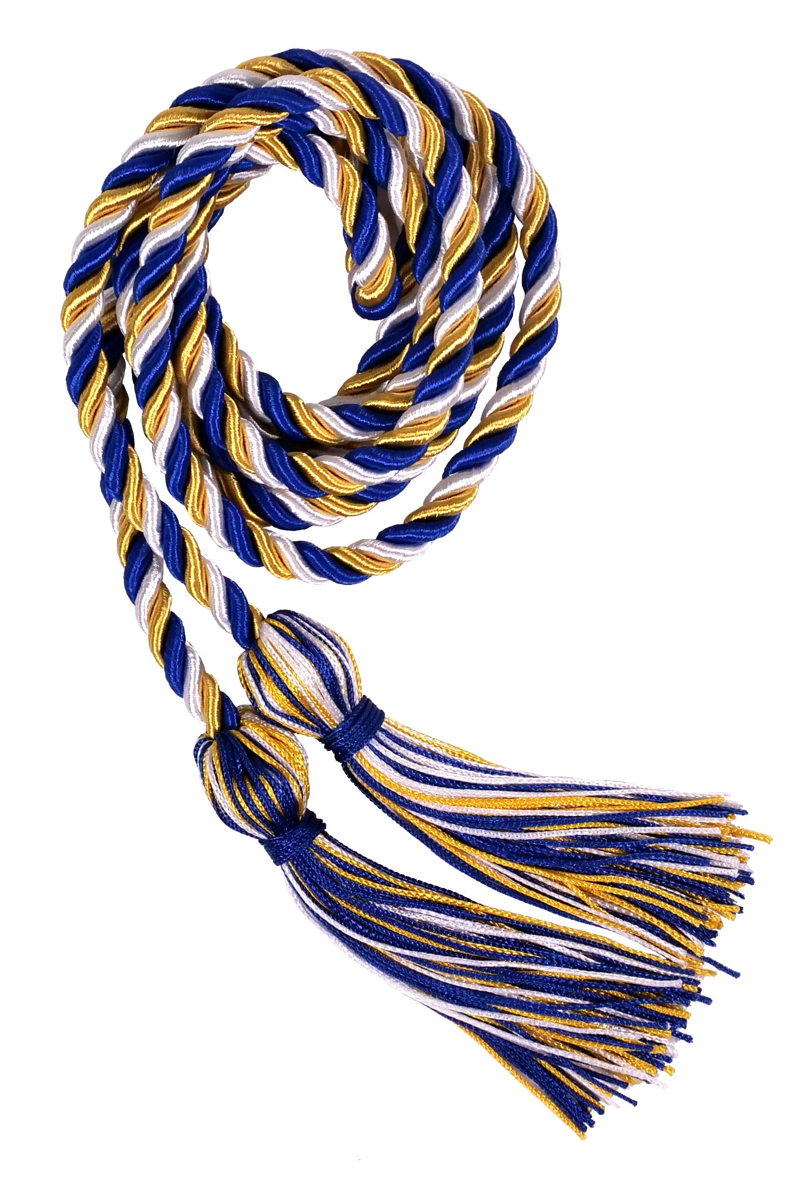 Royal Blue, Gold and White Three Colour Graduation Honor Cord