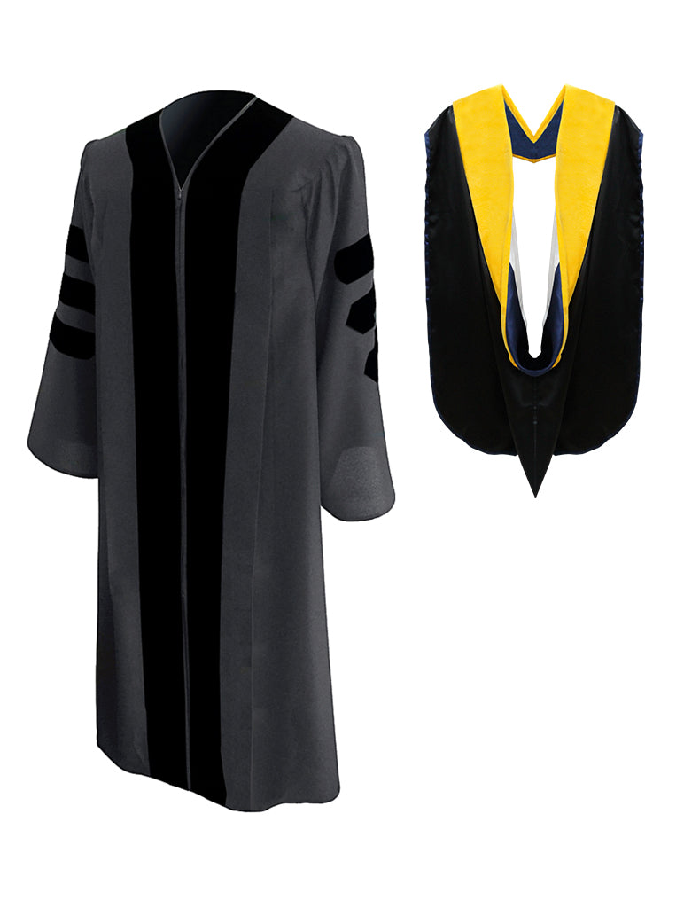 Classic Doctoral Graduation Gown & Hood Package - Canadian Gowns