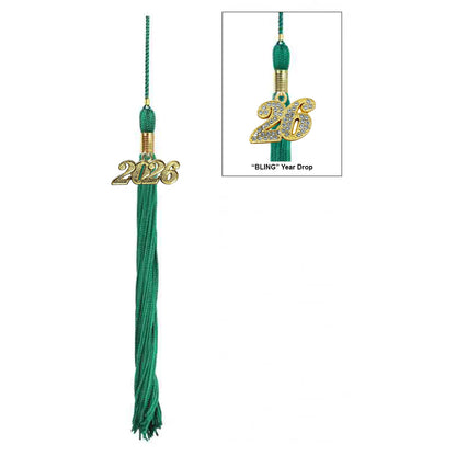 Matte Emerald Green Middle School Cap, Gown & Tassel