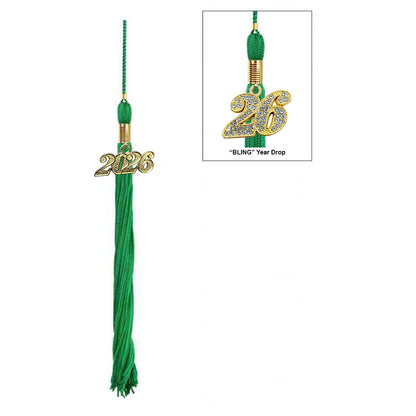 Matte Green High School Cap & Tassel