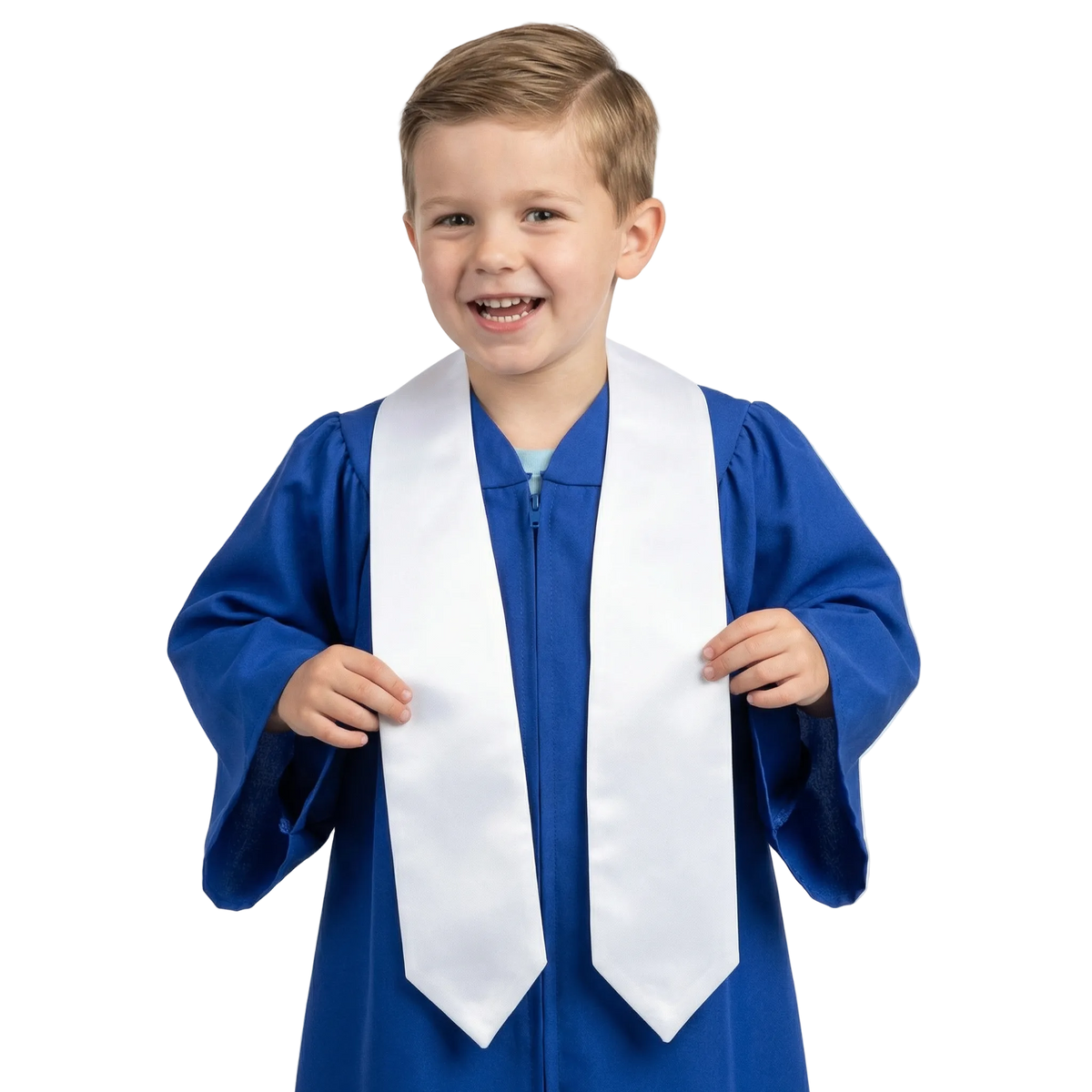 White preschool and kindergarten graduation stole for children