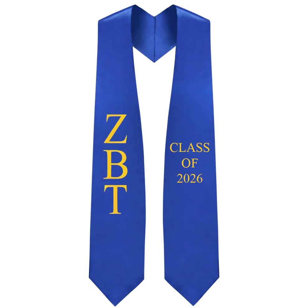Zeta Beta Tau Lettered Stole With Year – Canadian Gowns