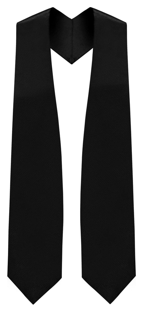 Black Graduation Stole - Black College & High School Stoles