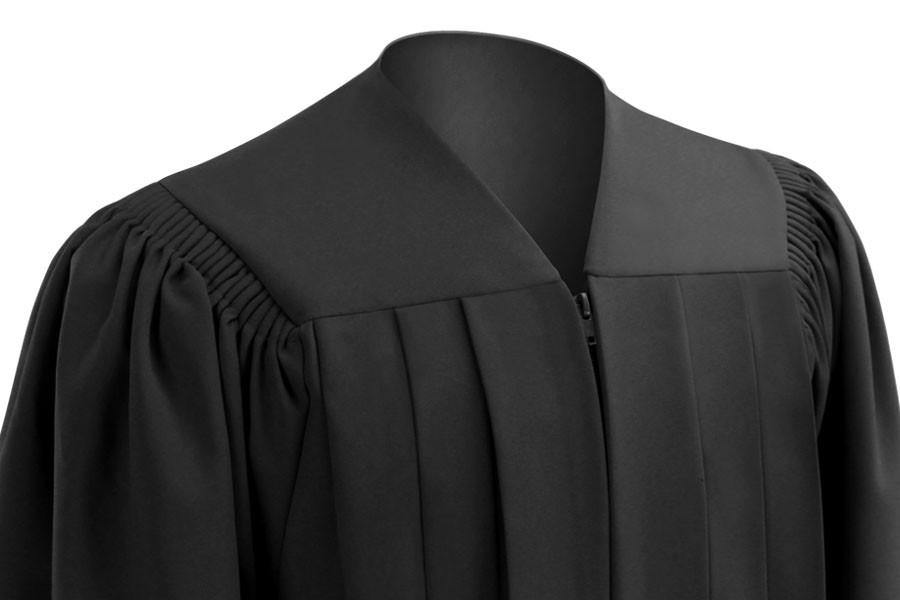 Deluxe Black High School Graduation Gown - Fluted Gown - Canadian Gowns