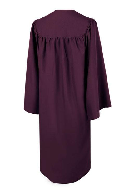 Matte Maroon High School Graduation Gown - Canadian Gowns