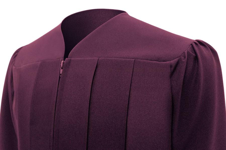 Matte Maroon High School Graduation Gown - Canadian Gowns