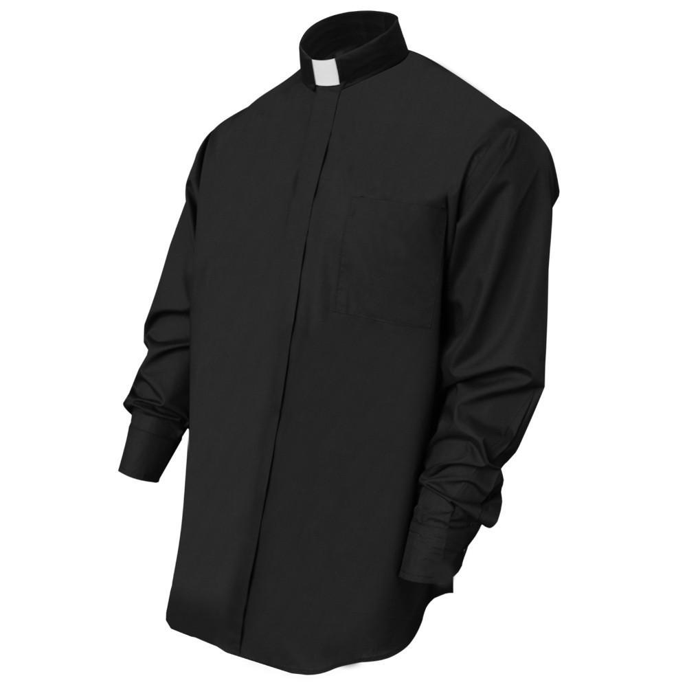 Black Long Sleeve Clergy Shirt - Canadian Gowns