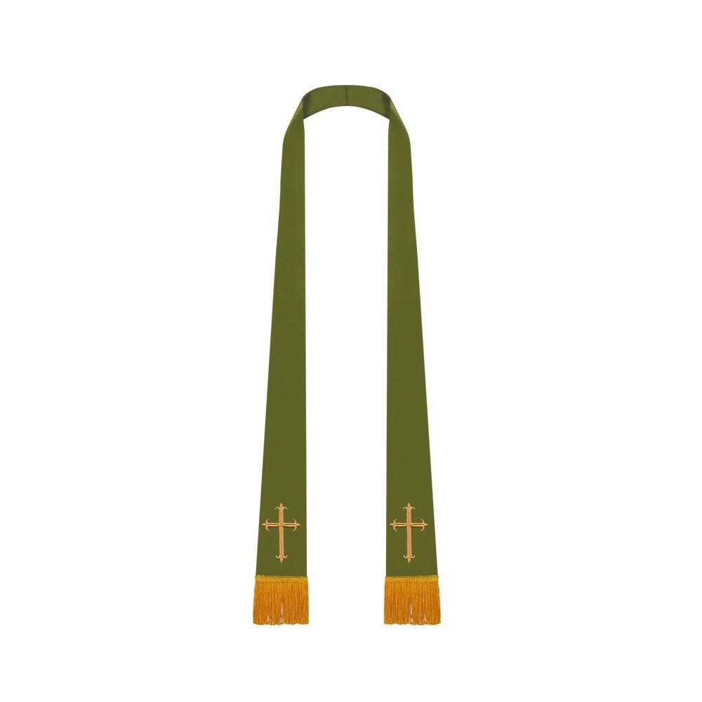 Olive Green Satin Pulpit Stole - Canadian Gowns